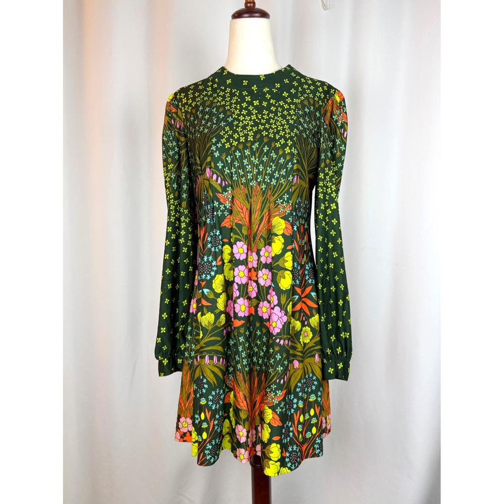 RARE Vintage 60s Rae Dolly Dolls San Francisco Floral Mod Mini Dress Psychedelic - Picture 3 of 7